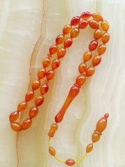 Sistemli Özel İşçilikli Kolleksiyonluk Ateş Kehribar Tesbih