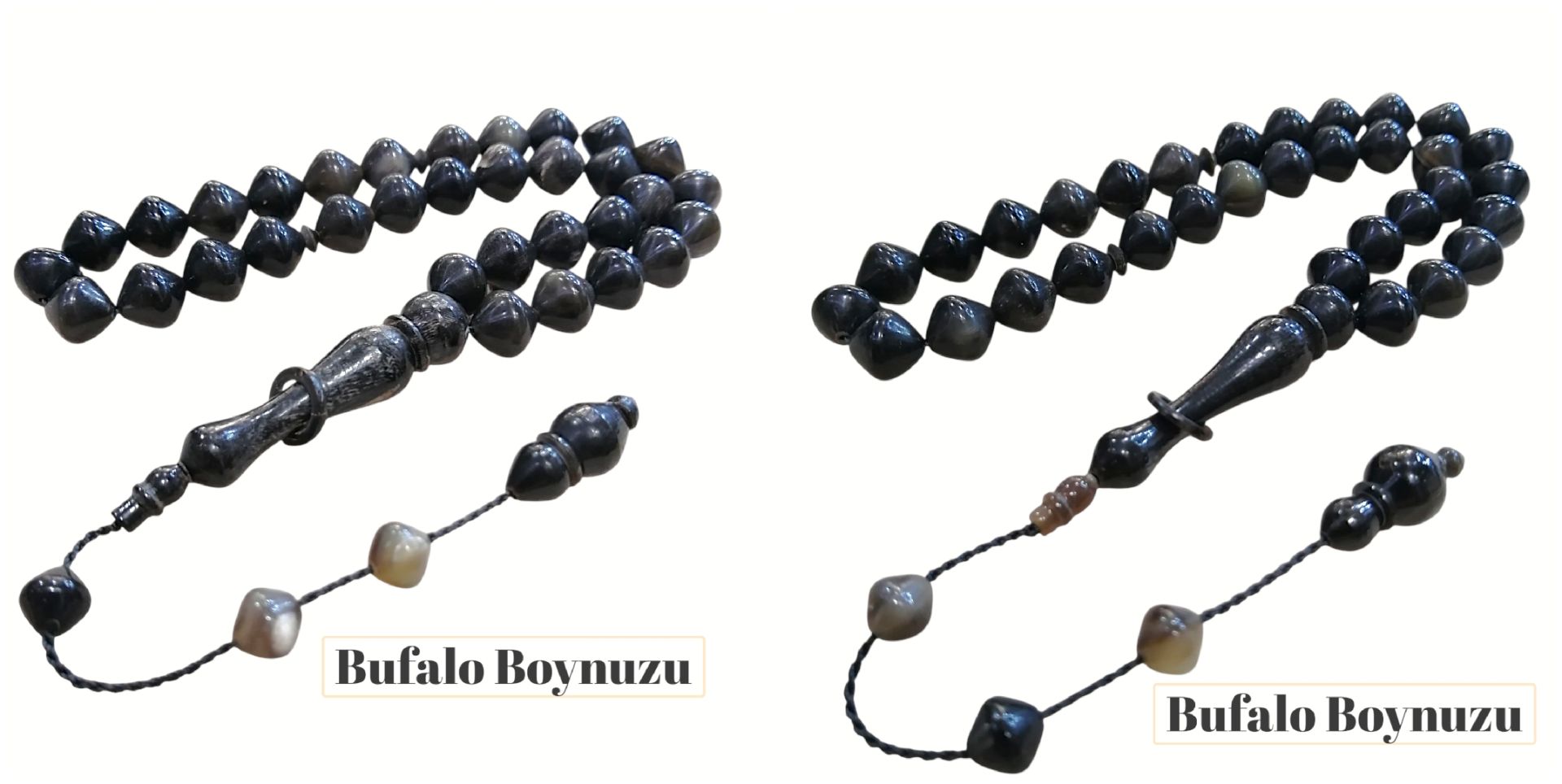 2 li Lot Sistem Püsküllü Istanbul Kesim Bufalo Boynuzu Tesbih