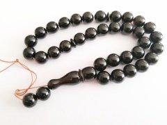 Büyük Boy Küre Kesim Sıkma Kehribar Tesbih