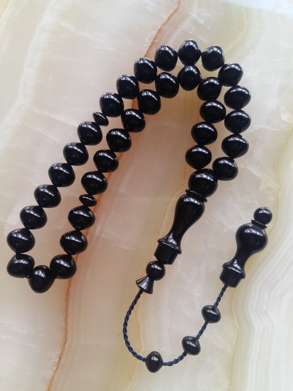 Sistemli Imamesi İşçilikli Kolleksiyonluk Ateş Kehribar Tesbih.