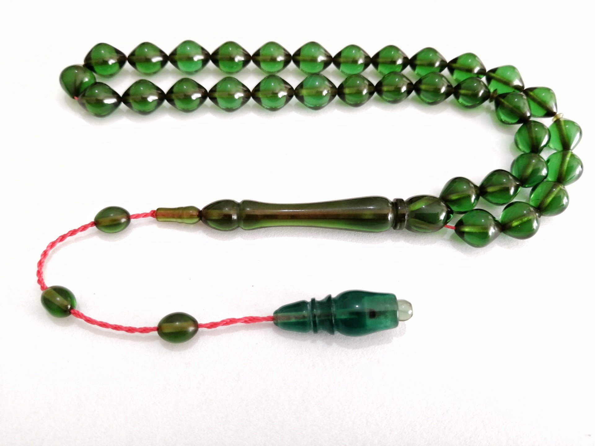 Sistem Püsküllü Tombul Beyzi Kesim Ateş Kehribar Tesbih