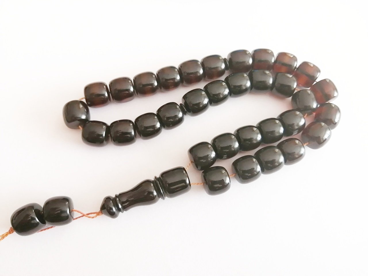 Büyük Boy Fıçı Kesim Sıkma Kehribar Tesbih