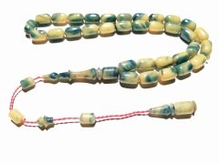 Sistem Püsküllü Kapsül Kesim Hareli Özel İşçilikli Sıkma Kehribar Tesbih