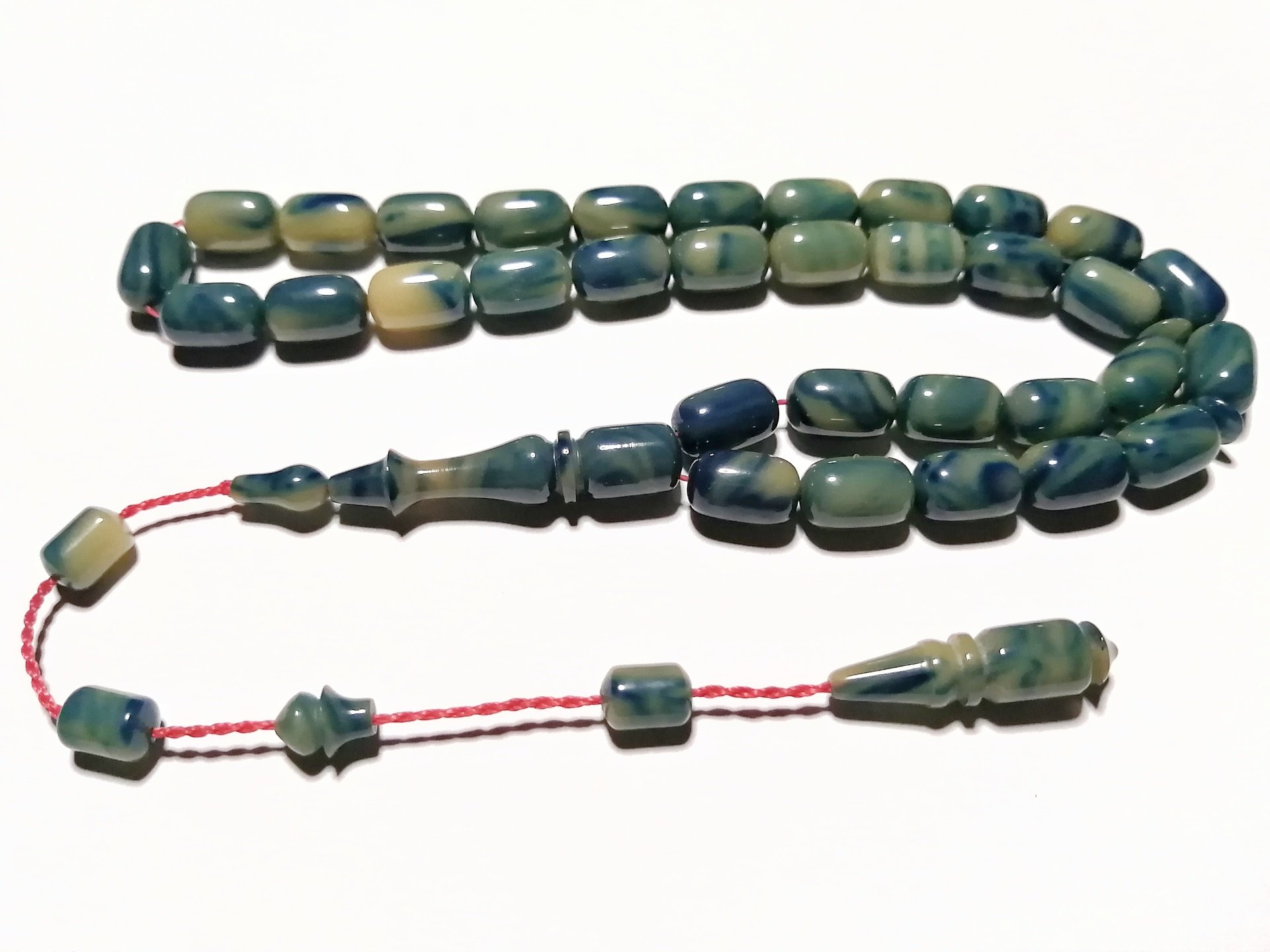 Sistem Püsküllü Kapsül Kesim Hareli Özel İşçilikli Sıkma Kehribar Tesbih