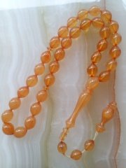 Sistemli Imamesi İşçilikli Kolleksiyonluk Sıgırcık Kesim Özel İşçilikli Ateş Kehribar Tesbih.