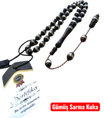 925 Ayar Gümüş Sarma İşçilikli Sistem Püsküllü Beyzi Kesim Kuka Tesbih