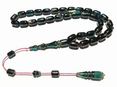 Sistem Püsküllü Kapsül Kesim Hareli Özel İşçilikli Sıkma Kehribar Tesbih