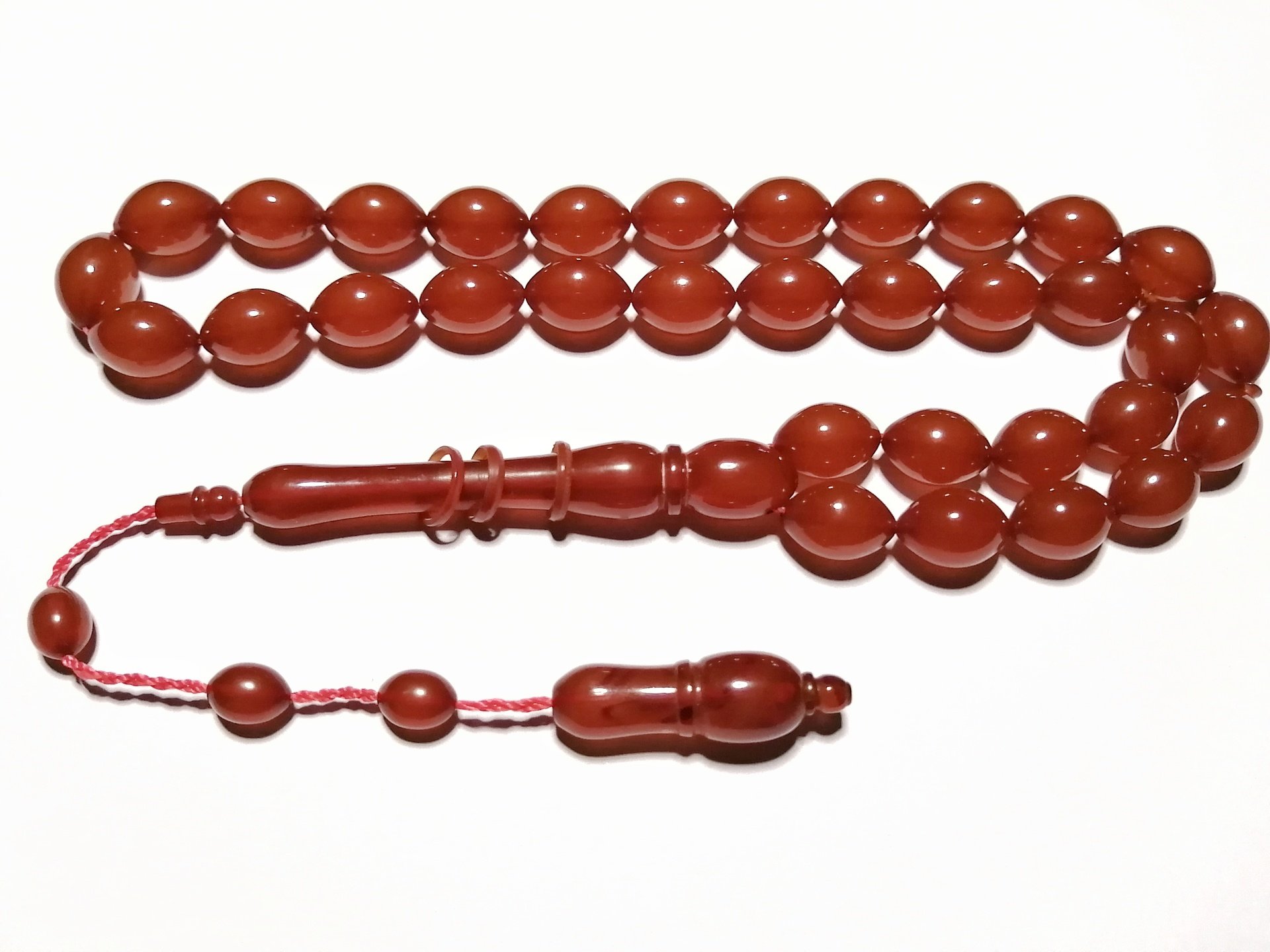 Sistem Püsküllü İmamesi Halkalı Beyzi Kesim Sıkma Kehribar Tesbih