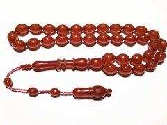 Sistem Püsküllü İmamesi Halkalı Beyzi Kesim Sıkma Kehribar Tesbih