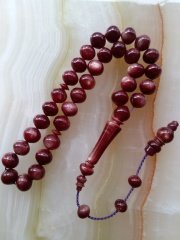 Sistemli Imamesi İşçilikli Kolleksiyonluk Sıgırcık Kesim Ateş Kehribar Tesbih