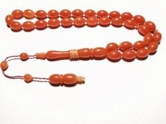 Sistem Püsküllü İmamesi Halkalı Beyzi Kesim Sıkma Kehribar Tesbih