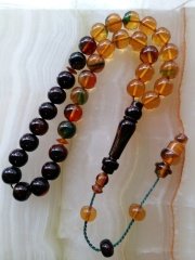 Sistemli Imamesi İşçilikli Kolleksiyonluk Ateş Kehribar Tesbih.