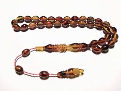 Sistem Püsküllü İmamesi Halkalı Beyzi Kesim Sıkma Kehribar Tesbih