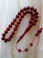 Sistemli Imamesi İşçilikli Kolleksiyonluk Osmanlı Tadında Sıgırcık Kesim Ateş Kehribar Tesbih.