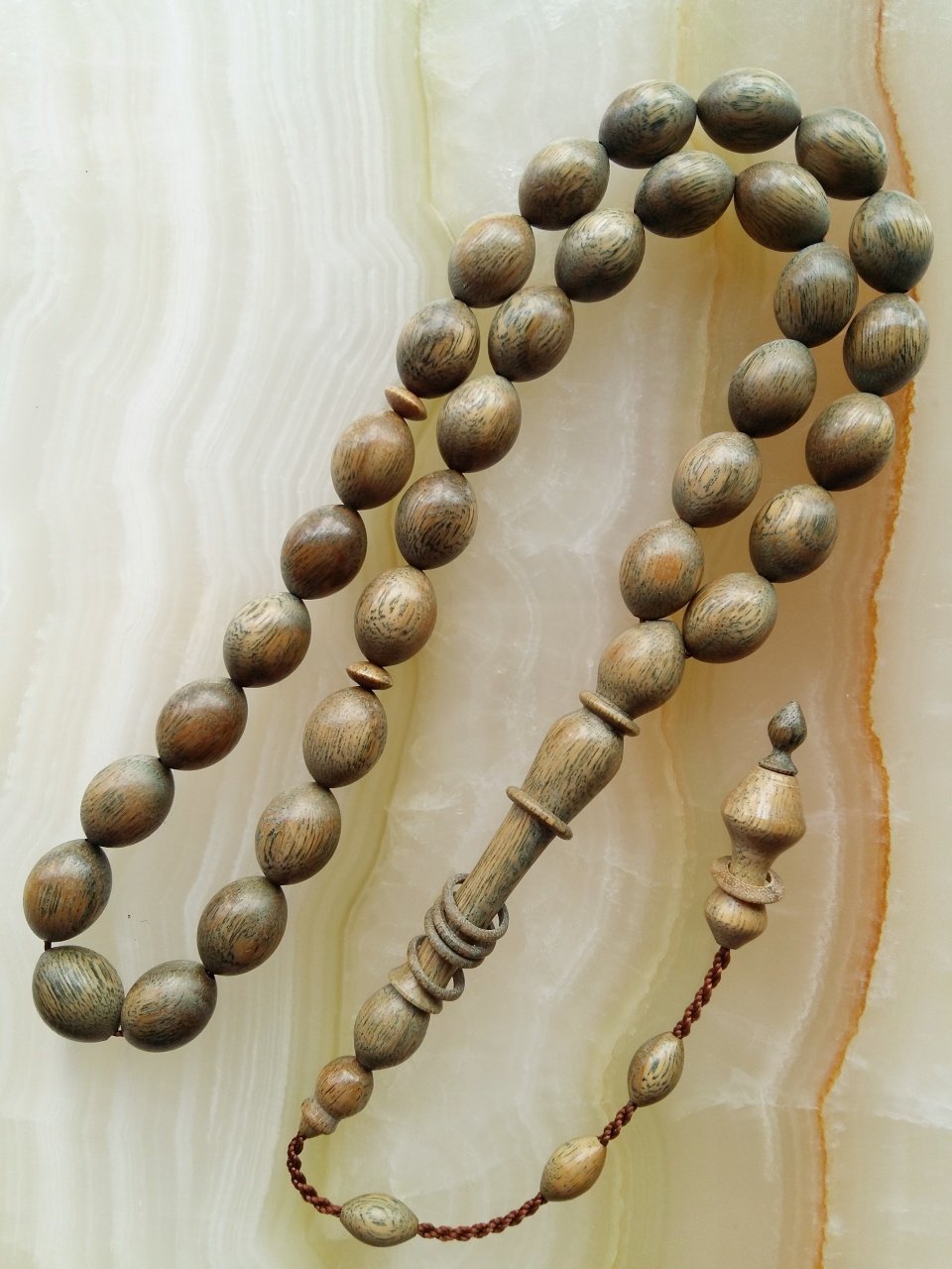 Sistemli Imamesi Halkalı Özel İşçilikli Kolleksiyonluk Sıgırcık Kesim Yeşil Pelesenk Ağacı Tesbih