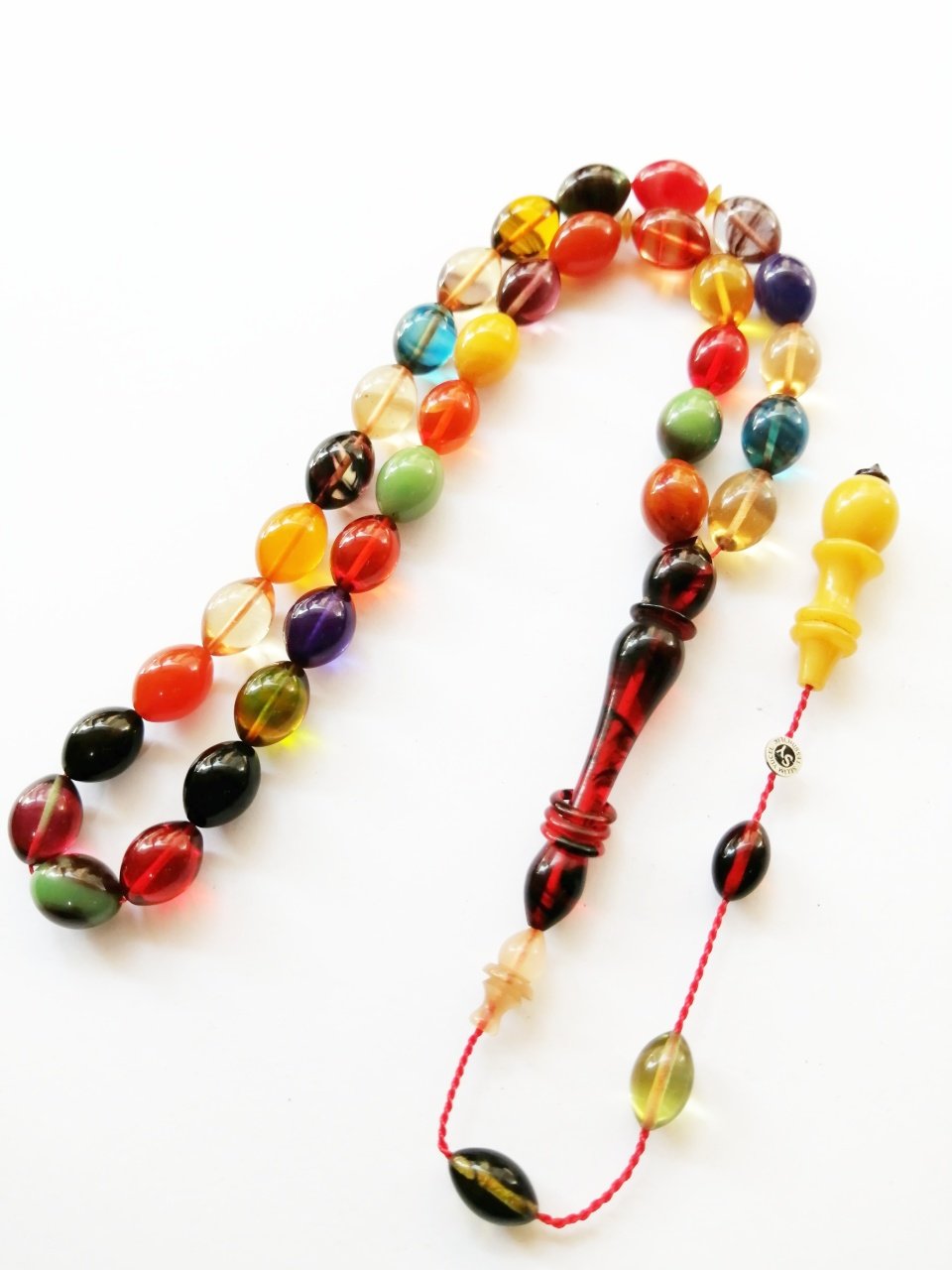 Sistem Püsküllü İmamesi Halkalı Beyzi Kesim Bonibon Sıkma Kehribar Tesbih