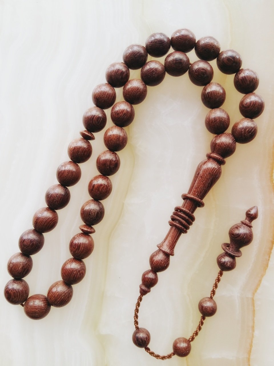 Sistemli Imamesi Halkalı Özel İşçilikli Kolleksiyonluk Küre Kesim Demir Hindi Ağacı Tesbih.