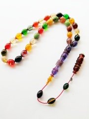 Sistem Püsküllü İmamesi Halkalı Beyzi Kesim Bonibon Sıkma Kehribar Tesbih