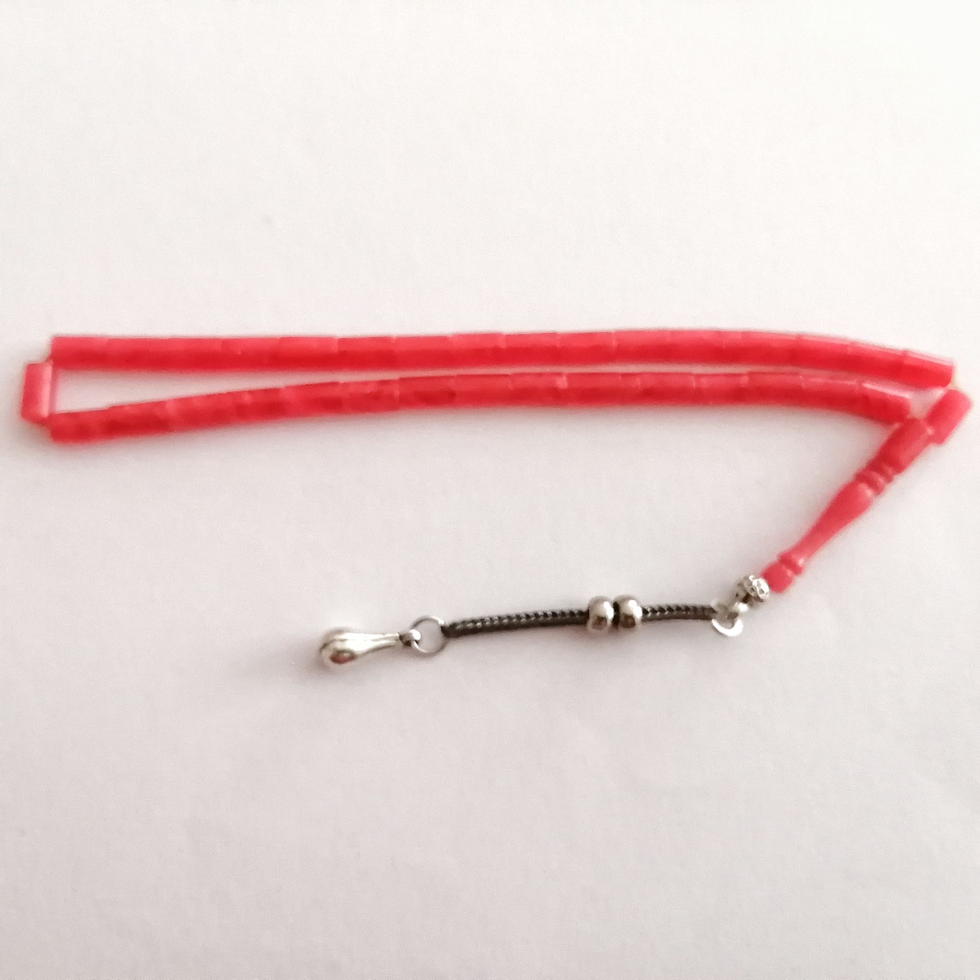 Alpaka Püsküllü Kesme Model Hareli Sıkma Kehribar Tesbih