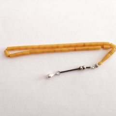 Alpaka Püsküllü Kesme Model Sıkma Kehribar Tesbih