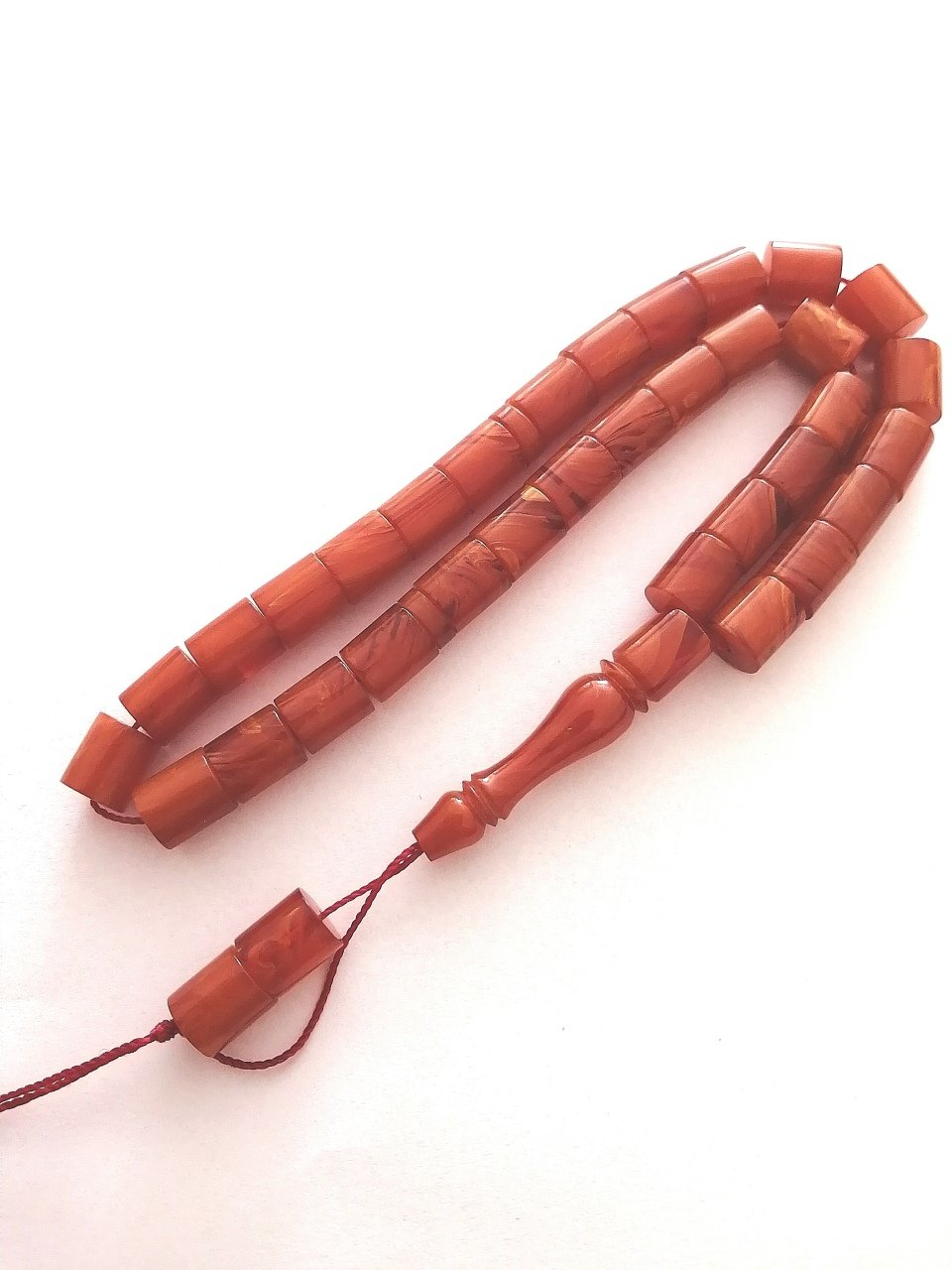 Kesme Model Hareli Sıkma Kehribar Tesbih