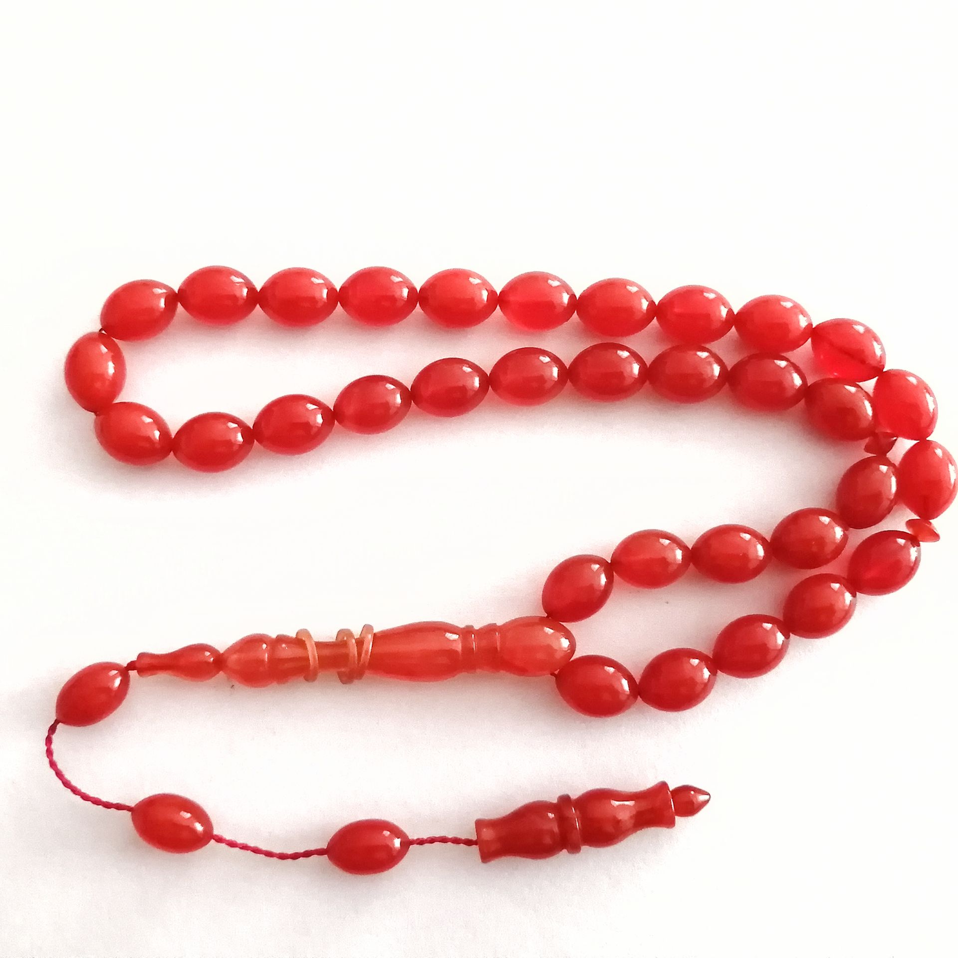 Sistem Püsküllü İmamesi Halkalı Hatasız Beyzi Kesim Sıkma Kehribar Tesbih