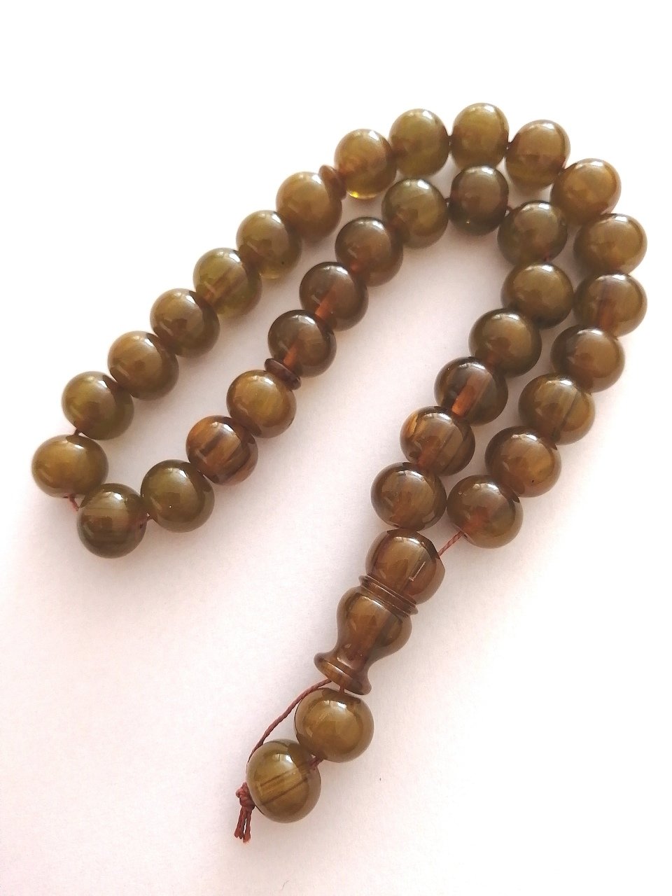 Eskitme Model Dik Hareli Sıkma Kehribar Tesbih