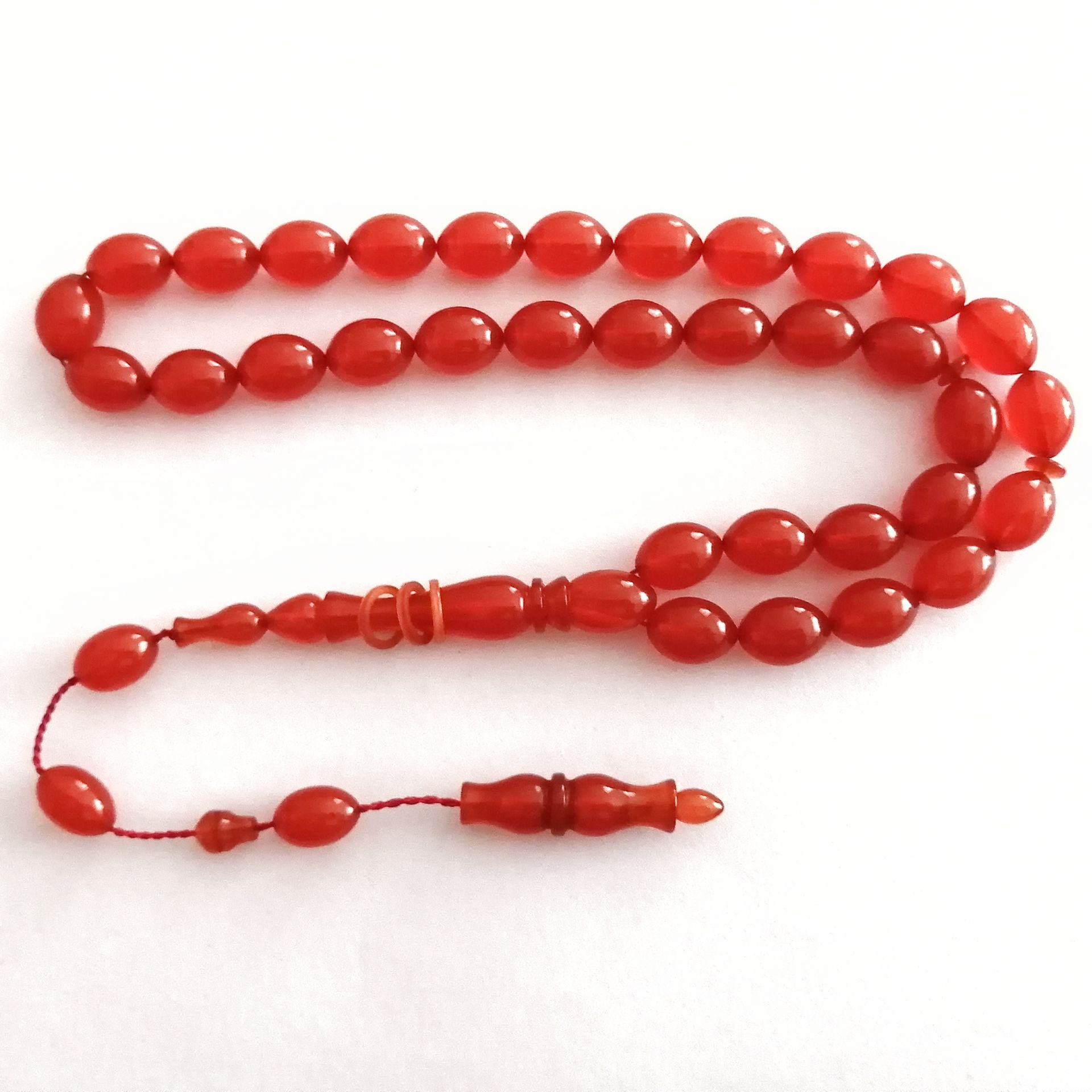 Sistem Püsküllü İmamesi Halkalı Hatasız Beyzi Kesim Sıkma Kehribar Tesbih