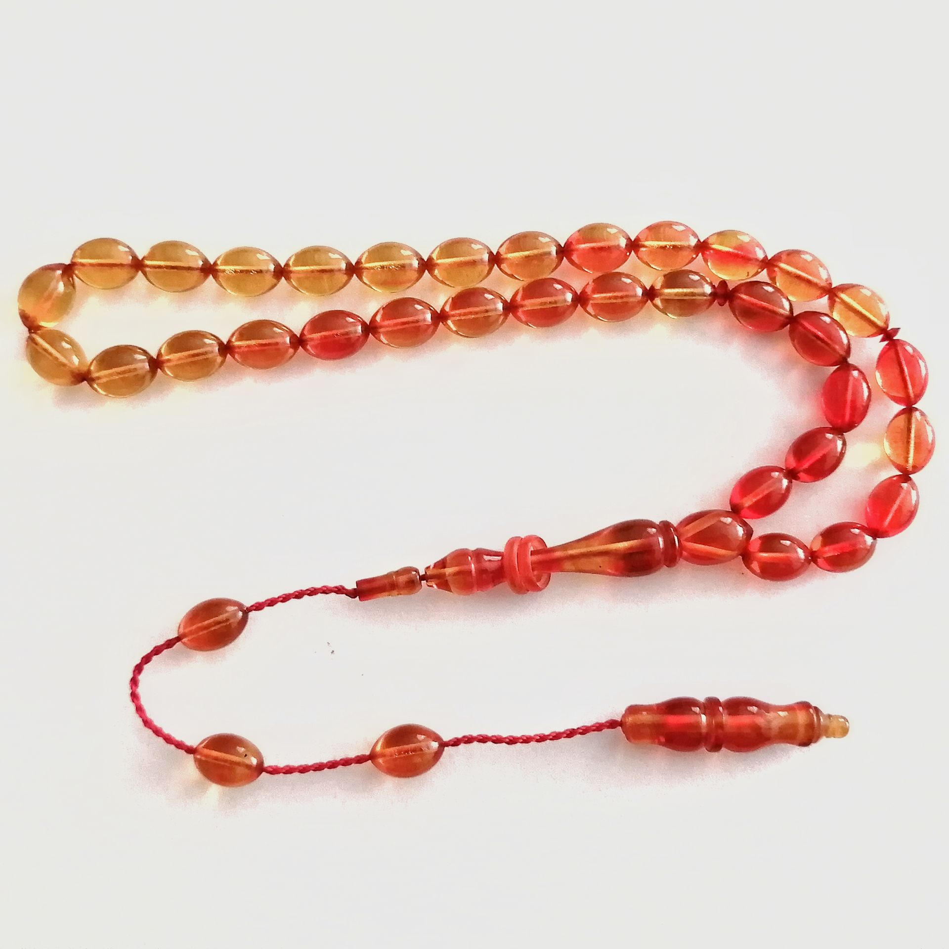 Sistem Püsküllü İmamesi Halkalı Hatasız Beyzi Kesim Sıkma Kehribar Tesbih