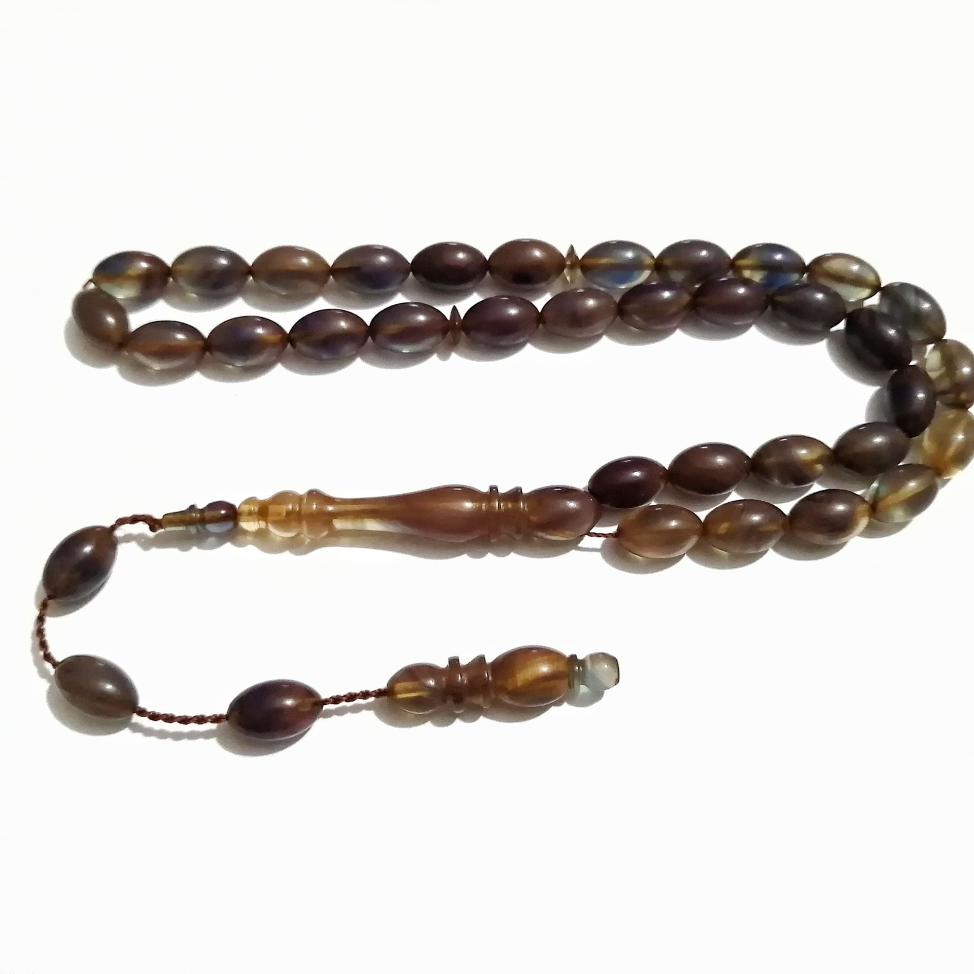 Sistem Püsküllü Sıkma Kehribar Tesbih