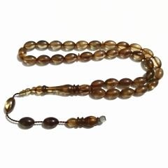 Sistem Püsküllü Beyzi Kesim Sıkma Kehribar Tesbih