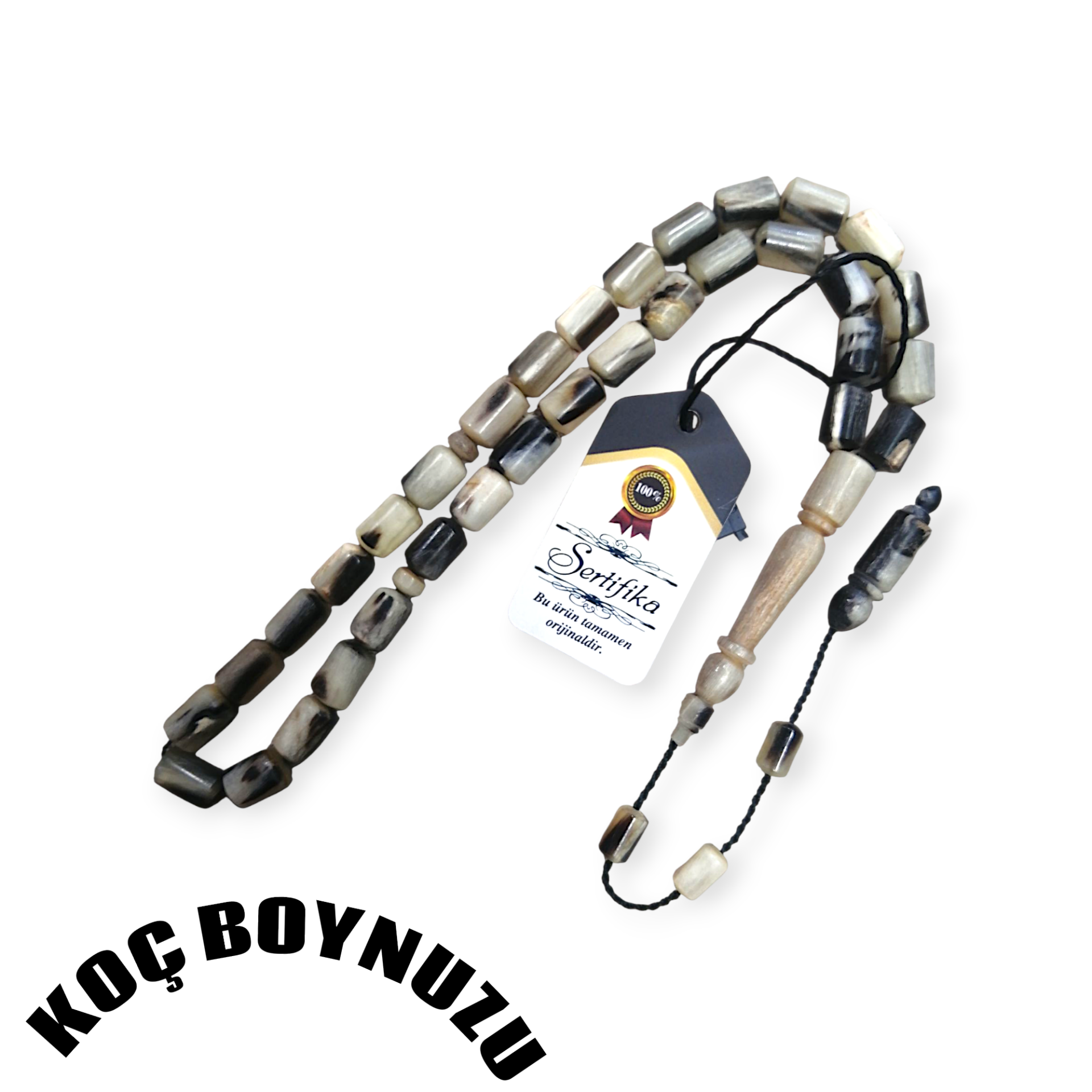 Sistem Püsküllü Uçlu Kapsül Kesim Koç Boynuzu Tesbih