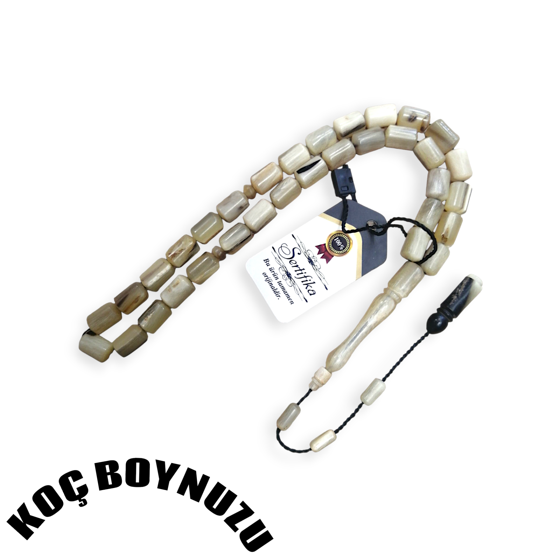 Sistem Püsküllü Uçlu Kapsül Kesim Koç Boynuzu Tesbih