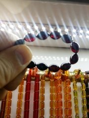 Kazaz Püsküllü Kırmızı Yansımalı Kolleksiyonluk Ateş Kehribar Tesbih.