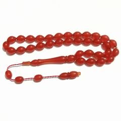 Sistem Püsküllü Tombul Beyzi Kesim Sıkma Kehribar Tesbih