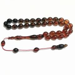 Sistem Püsküllü Tombul Beyzi Kesim Sıkma Kehribar Tesbih