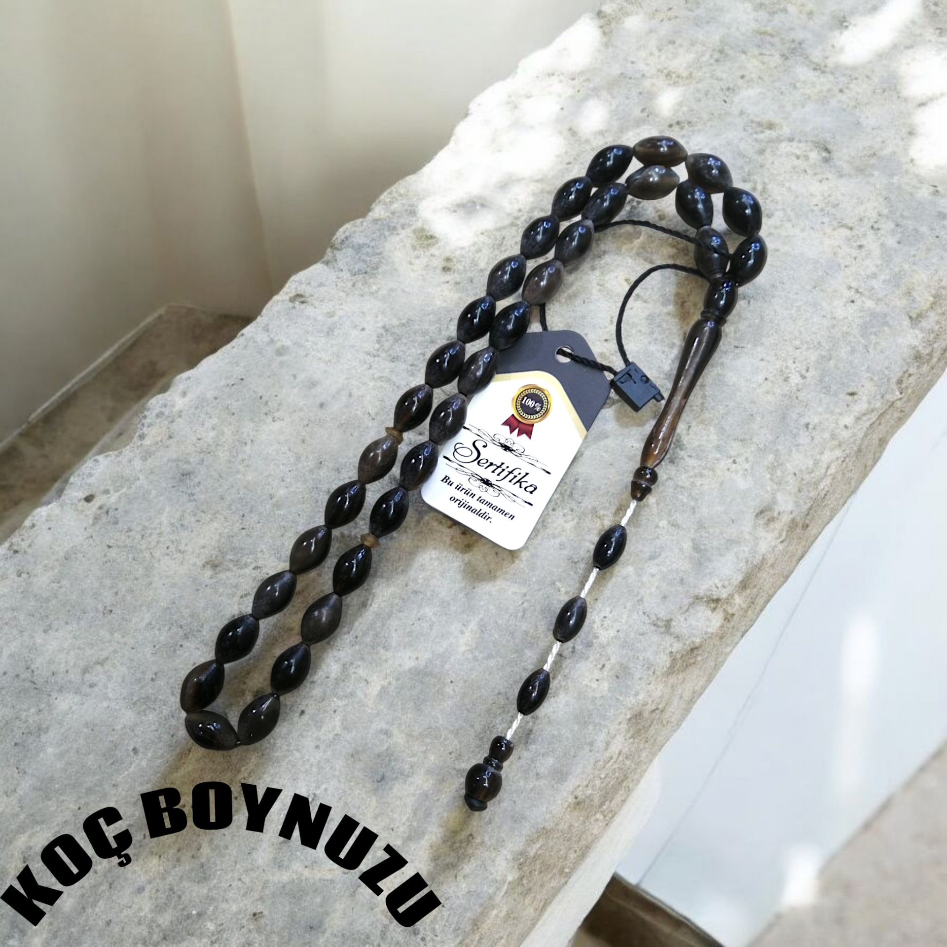 Sistem Püsküllü Beyzi Kesim Koç Boynuzu Tesbih