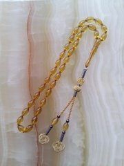 Kazaz Püsküllü Çektikçe Parlayacak Ateş Kehribar Tesbih