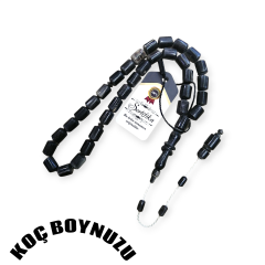 Sistem Püsküllü Uçlu Kapsül Kesim Siyah Koç Boynuzu Tesbih