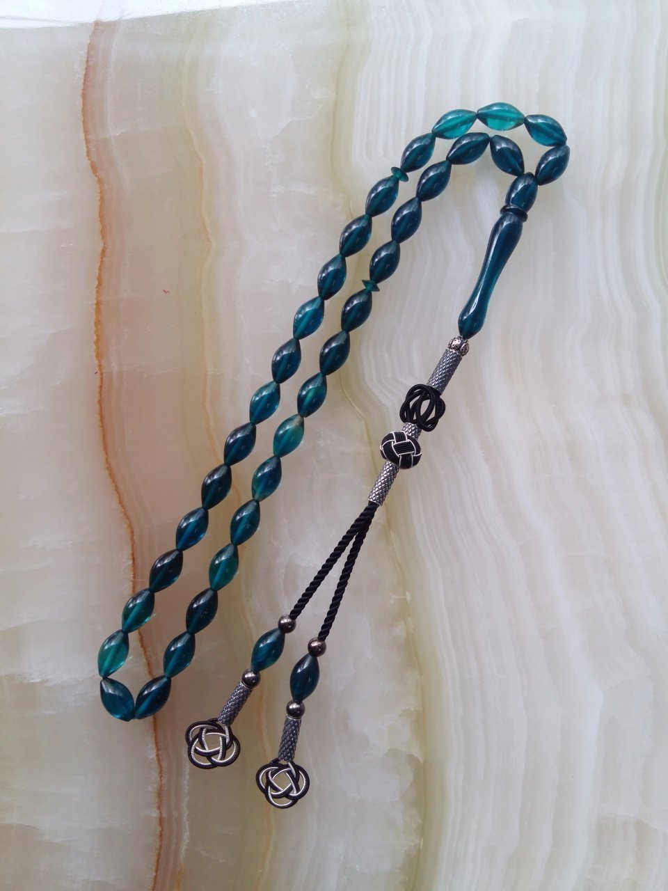 Kazaz Püsküllü Ateş Kehribar Tesbih