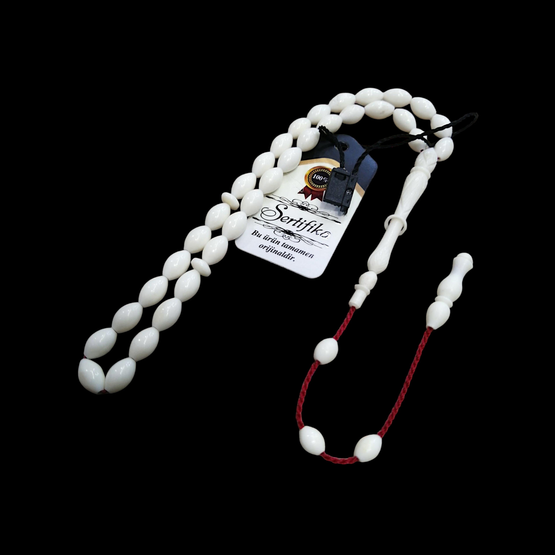 Sistem Püsküllü Beyzi Kesim Deve Kemiği Tesbih