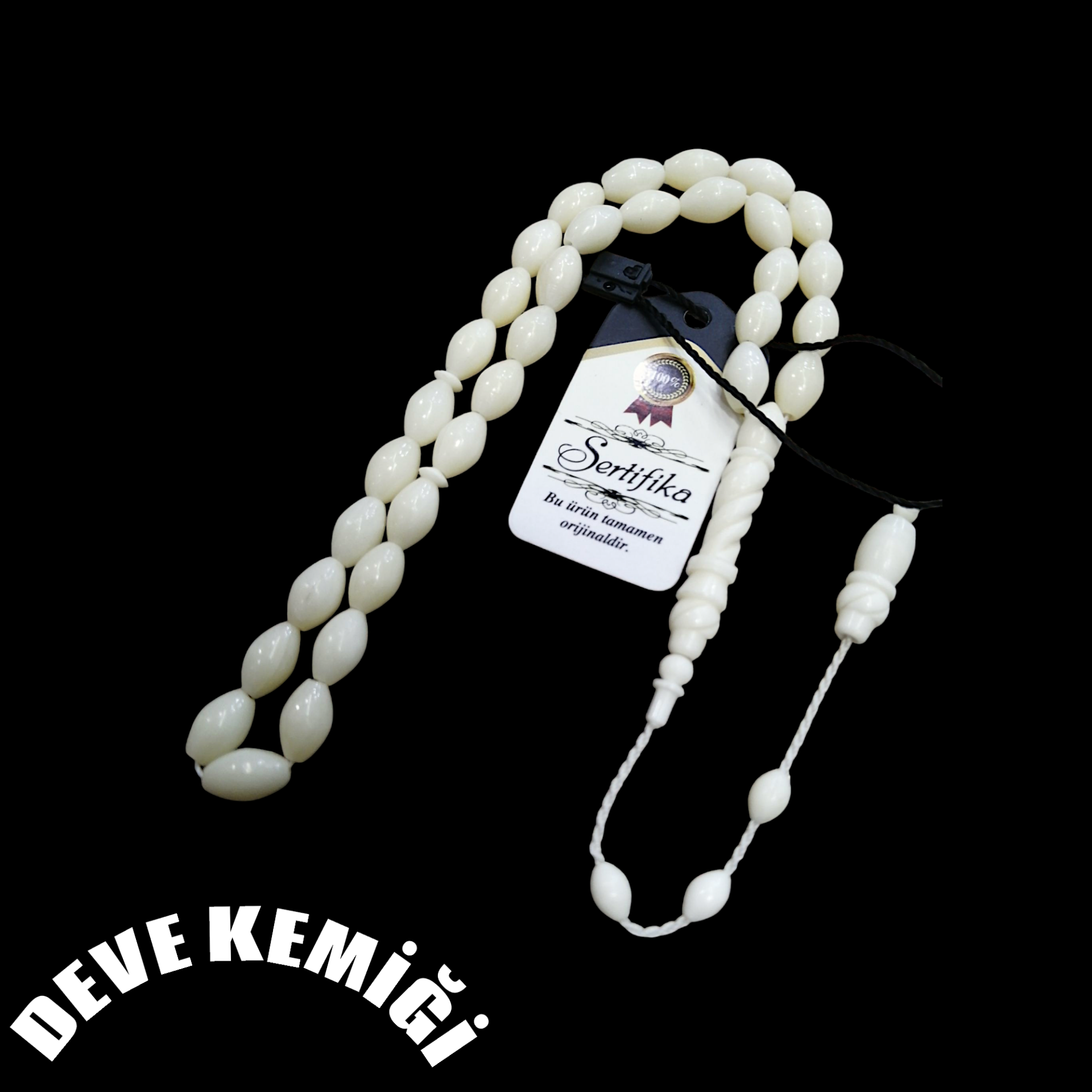 Sistem Püsküllü Beyzi Kesim Deve Kemiği Tesbih