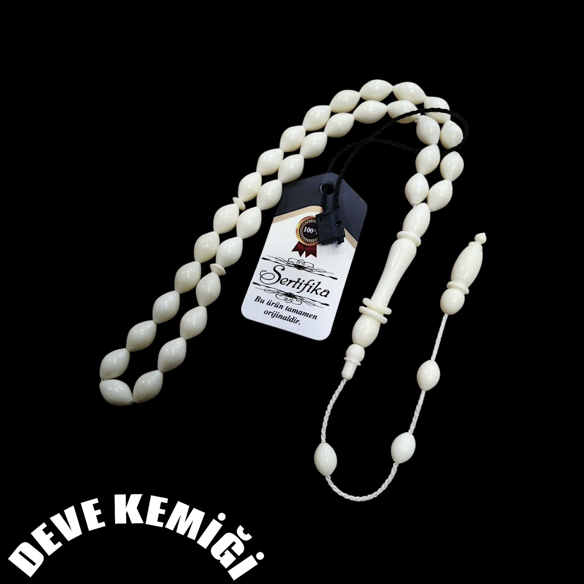 Sistem Püsküllü Beyzi Kesim Deve Kemiği Tesbih