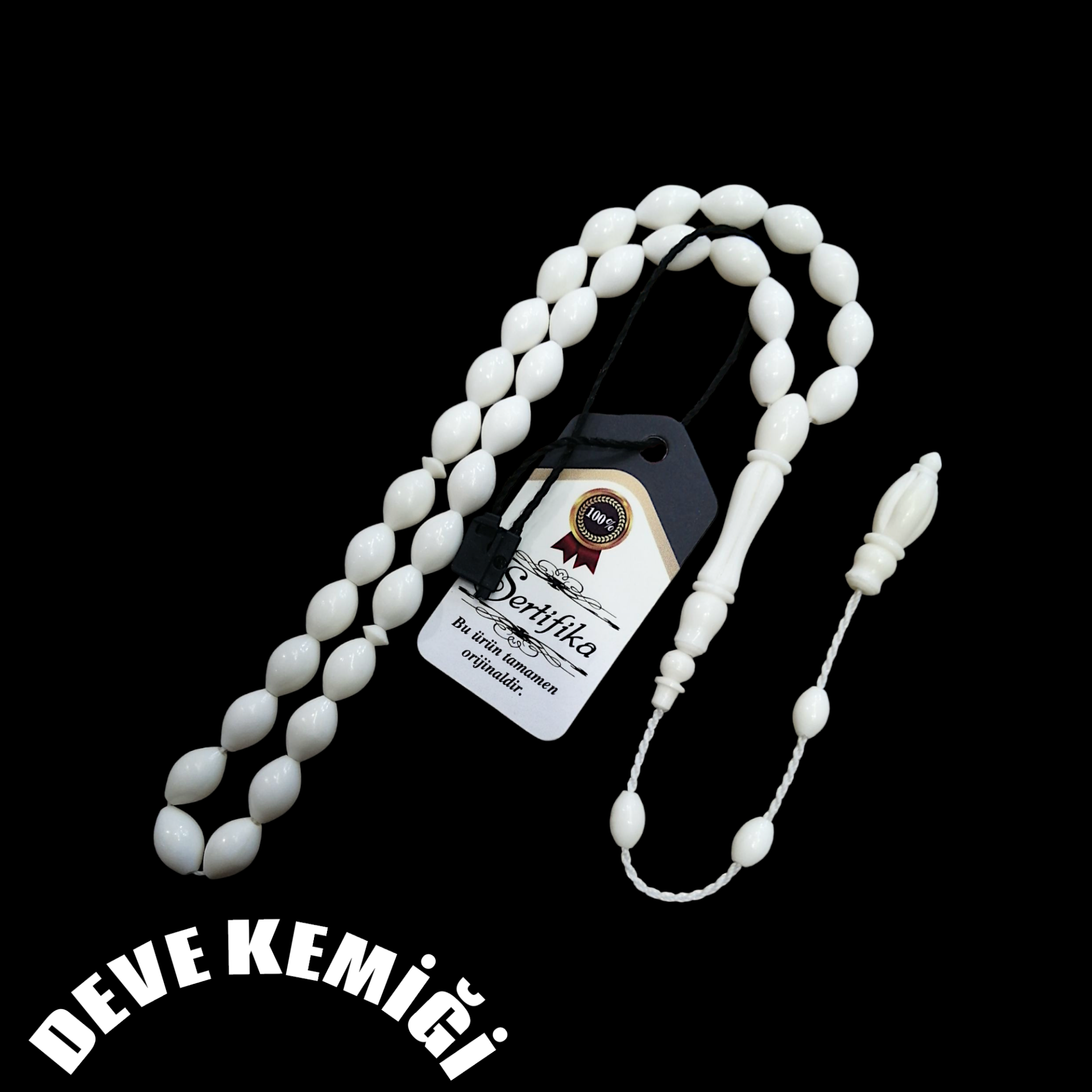 Sistem Püsküllü Beyzi Kesim Deve Kemiği Tesbih