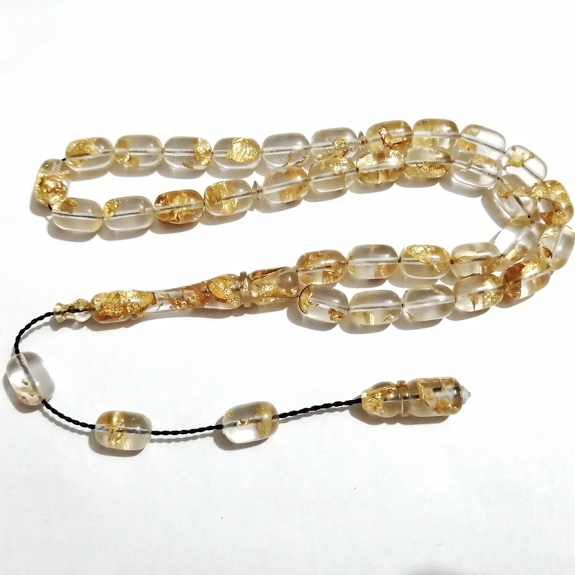 Sistem Püsküllü Altın Varaklı Tesbih