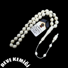 Sistem Püsküllü Tombul Beyzi Kesim Deve Kemiği Tesbih