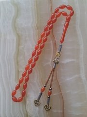 Gümüş Kazaz Püsküllü Beyzi Kesim Çektikçe Parlayacak Sıkma Kehribar Tesbih