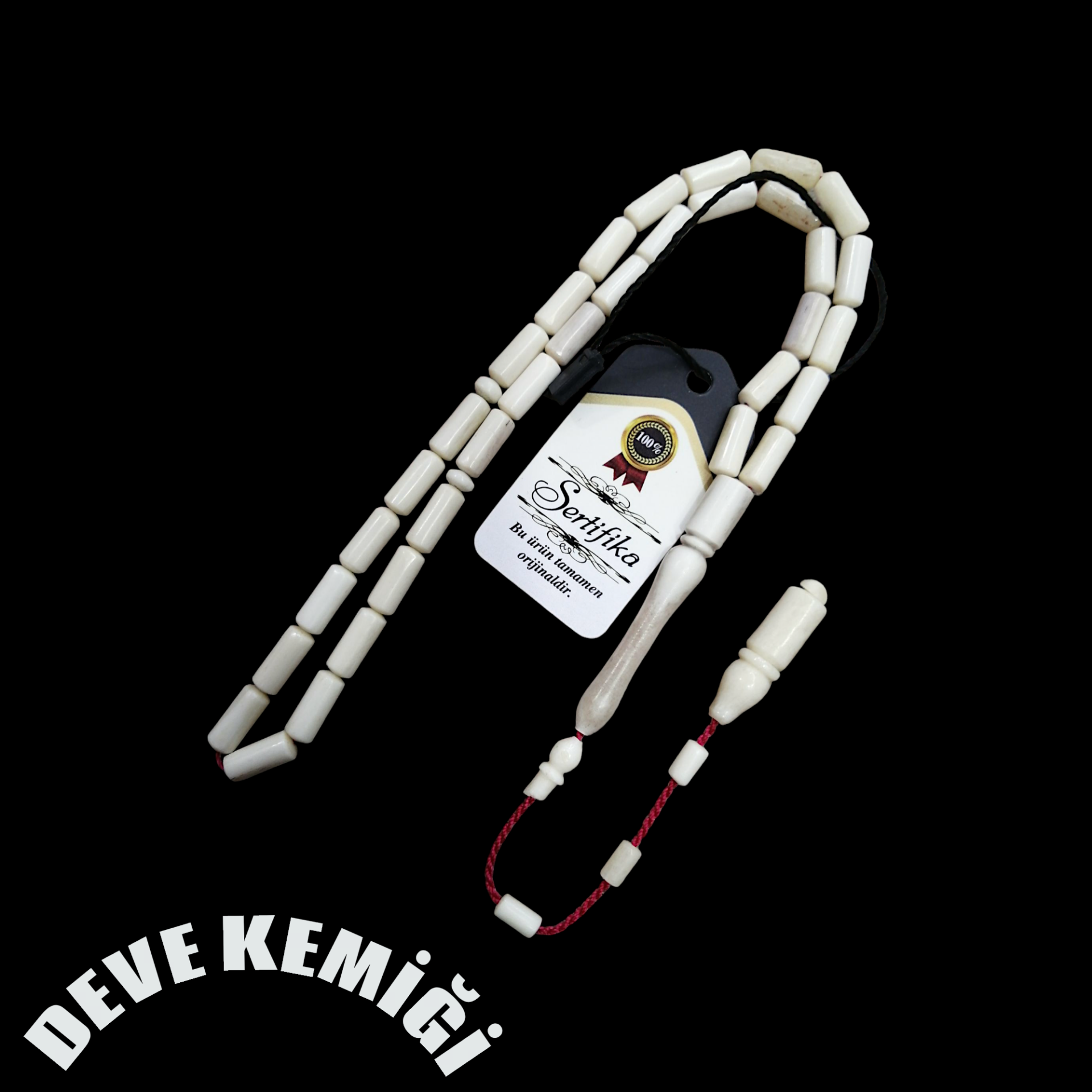 Sistem Püsküllü Kapsül Kesim Naturel Deve Kemiği Tesbih