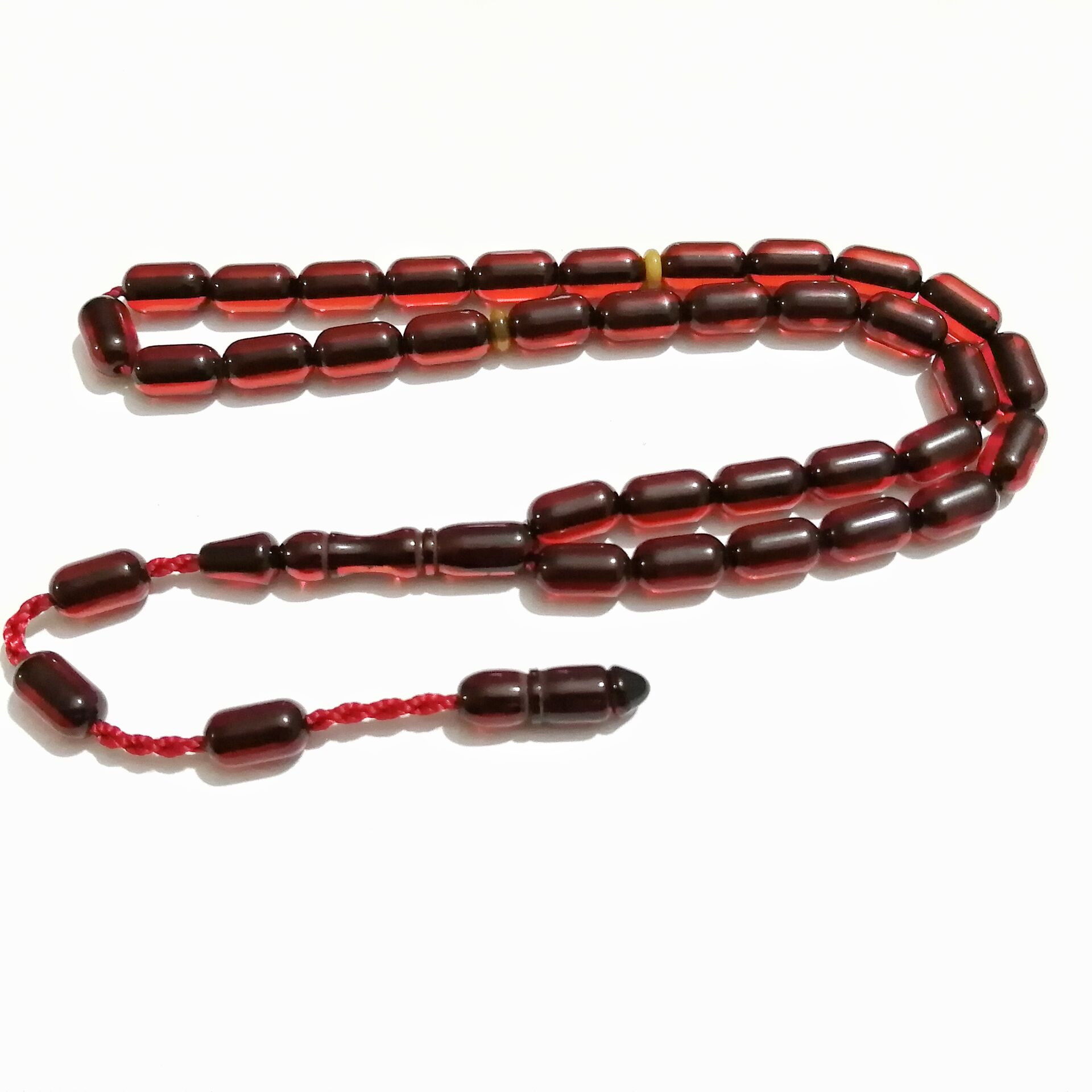 Sistem Püsküllü Kapsül Kesim Çubuk Malzeme Ateş Kehribar Tesbih