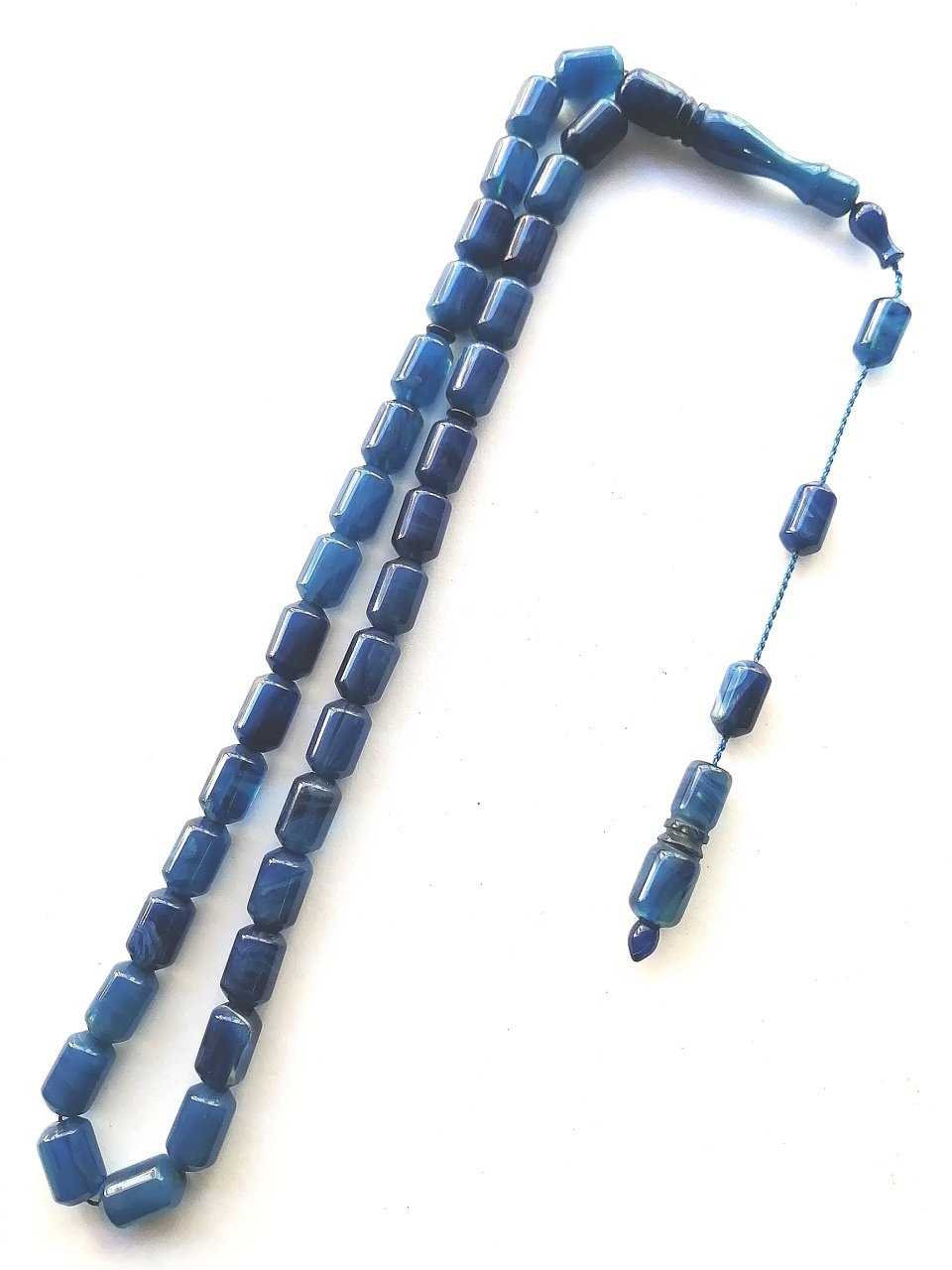 Sistem Püsküllü Uçlu Kapsül Kesim Hareli Sıkma Kehribar Tesbih